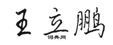 駱恆光王立鵬行書個性簽名怎么寫