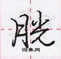 龐中華寫的硬筆行書胱