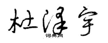 曾慶福杜澤宇草書個性簽名怎么寫