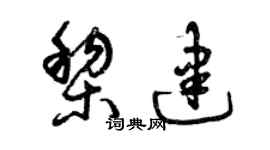 曾慶福黎建草書個性簽名怎么寫