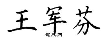 丁謙王軍芬楷書個性簽名怎么寫