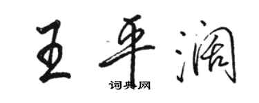 駱恆光王平闊行書個性簽名怎么寫