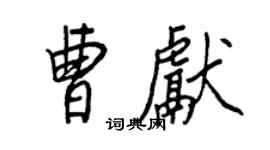 王正良曹獻行書個性簽名怎么寫