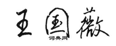 駱恆光王國薇行書個性簽名怎么寫