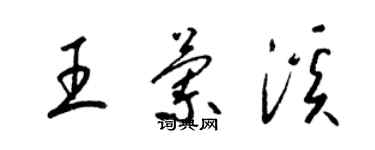 梁錦英王蘭溪草書個性簽名怎么寫