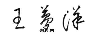 駱恆光王夢洋草書個性簽名怎么寫