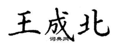丁謙王成北楷書個性簽名怎么寫