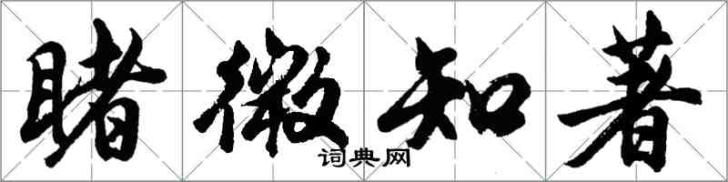 胡問遂睹微知著行書怎么寫