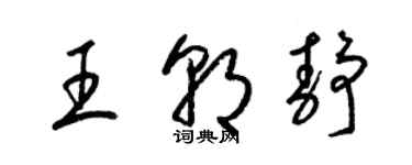 梁錦英王朝靜草書個性簽名怎么寫