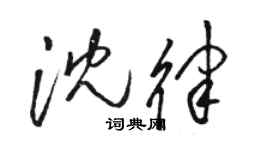 駱恆光沈律草書個性簽名怎么寫