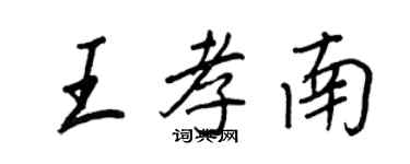 王正良王孝南行書個性簽名怎么寫