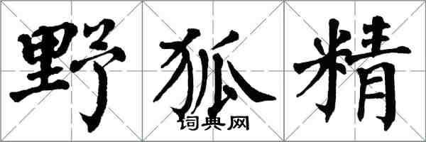 翁闓運野狐精楷書怎么寫