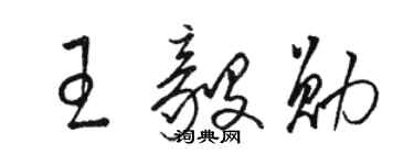 駱恆光王毅勛草書個性簽名怎么寫