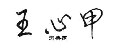 駱恆光王心甲行書個性簽名怎么寫