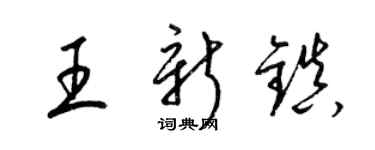 梁錦英王新鎮草書個性簽名怎么寫