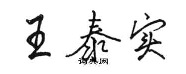 駱恆光王泰實行書個性簽名怎么寫