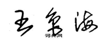 朱錫榮王魯海草書個性簽名怎么寫