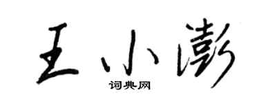 王正良王小澎行書個性簽名怎么寫