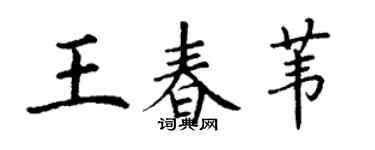 丁謙王春葦楷書個性簽名怎么寫