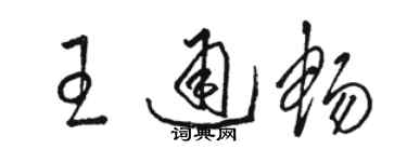 駱恆光王通暢草書個性簽名怎么寫