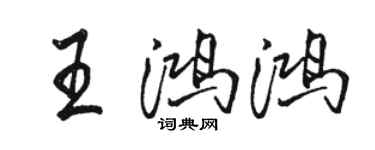 駱恆光王鴻鴻行書個性簽名怎么寫