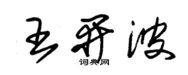 朱錫榮王開波草書個性簽名怎么寫