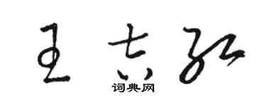 駱恆光王吉紅草書個性簽名怎么寫
