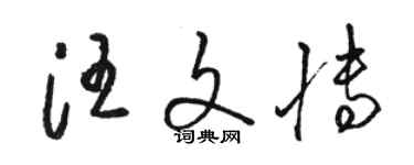 駱恆光汪文博草書個性簽名怎么寫