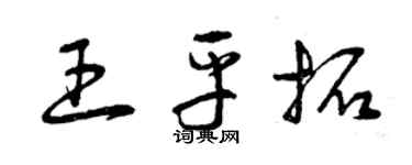 曾慶福王平拓草書個性簽名怎么寫