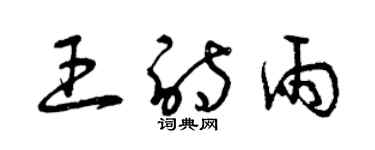 曾慶福王詩雨草書個性簽名怎么寫