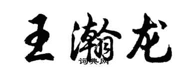 胡問遂王瀚龍行書個性簽名怎么寫