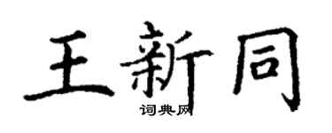 丁謙王新同楷書個性簽名怎么寫