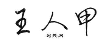 駱恆光王人甲行書個性簽名怎么寫