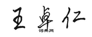 駱恆光王卓仁行書個性簽名怎么寫