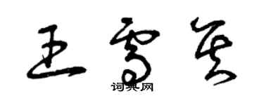 曾慶福王雪其草書個性簽名怎么寫