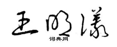 曾慶福王明儀草書個性簽名怎么寫