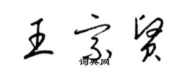 梁錦英王宗賢草書個性簽名怎么寫