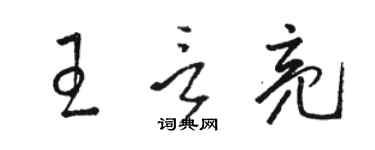 駱恆光王言亮草書個性簽名怎么寫