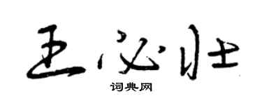 曾慶福王必壯草書個性簽名怎么寫