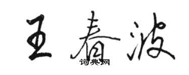 駱恆光王春波行書個性簽名怎么寫