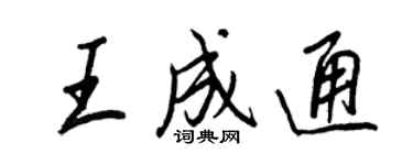 王正良王成通行書個性簽名怎么寫