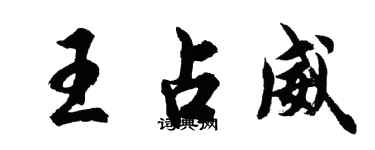 胡問遂王占威行書個性簽名怎么寫