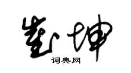 朱錫榮崔坤草書個性簽名怎么寫