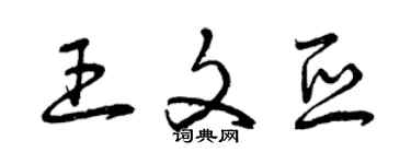 曾慶福王文亞草書個性簽名怎么寫