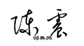 梁錦英陳震草書個性簽名怎么寫