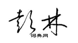 梁錦英彭林草書個性簽名怎么寫