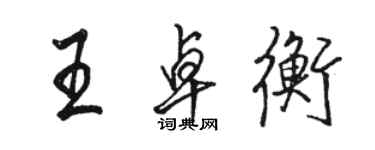 駱恆光王卓衡行書個性簽名怎么寫