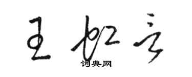 駱恆光王虹言草書個性簽名怎么寫