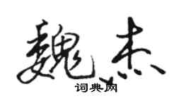 駱恆光魏傑行書個性簽名怎么寫