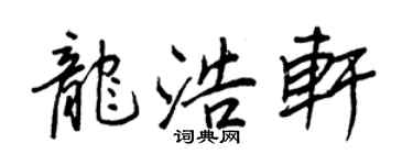 王正良龍浩軒行書個性簽名怎么寫